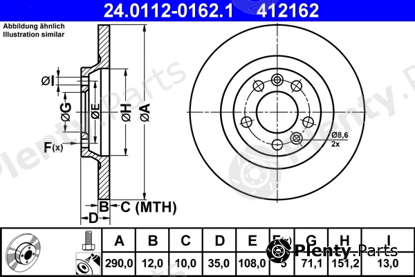ATE 24.0112-0162.1 — Brake Disc