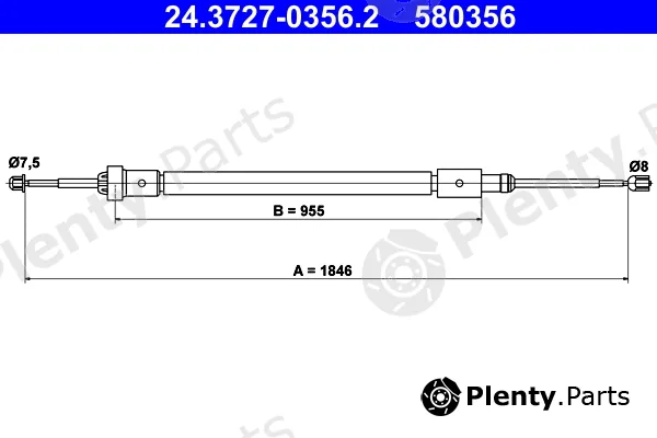ATE 24.3727-0356.2 — Cable Pull, parking brake