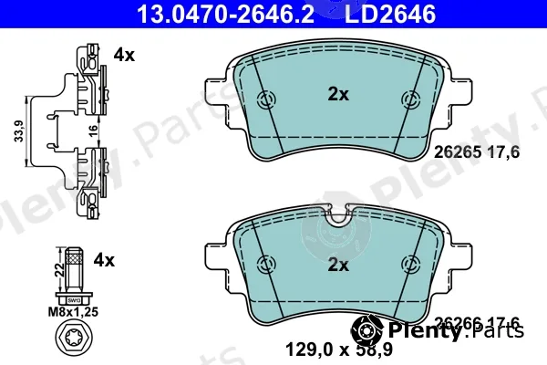 ATE 13.0470-2646.2 — Brake Pad Set, disc brake ATE Ceramic