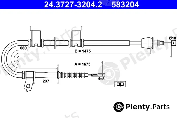 ATE 24.3727-3204.2 — Cable Pull, parking brake