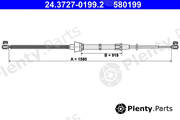 ATE 24.3727-0199.2 — Cable Pull, parking brake