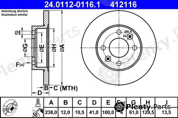 ATE 24.0112-0116.1 — Brake Disc