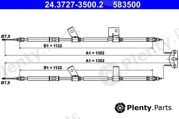 ATE 24.3727-3500.2 — Cable Pull, parking brake