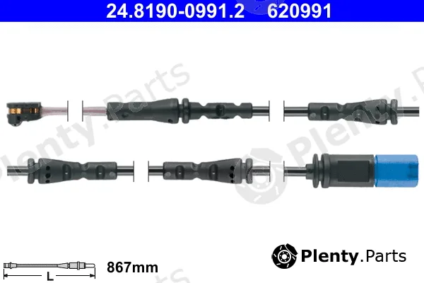 ATE 24.8190-0991.2 — Warning Contact, brake pad wear