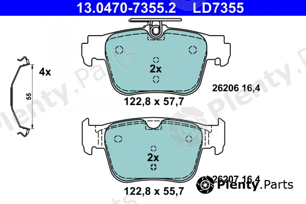 ATE 13.0470-7355.2 — Brake Pad Set, disc brake ATE Ceramic
