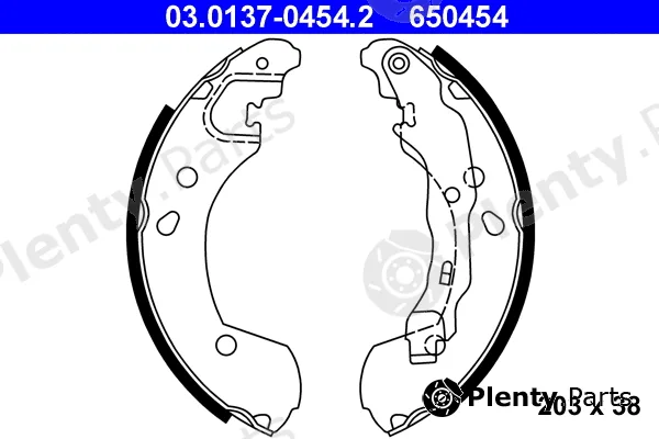 ATE 03.0137-0454.2 — Brake Shoe Set