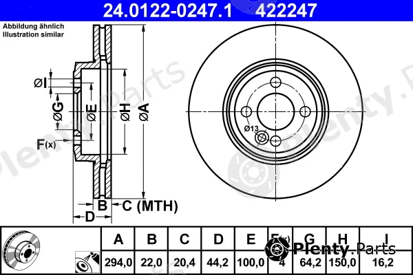 ATE 24.0122-0247.1 — Brake Disc