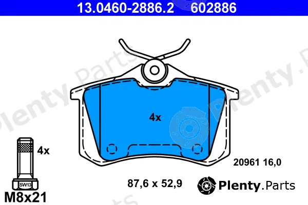 ATE 13.0460-2886.2 — Brake Pad Set, disc brake
