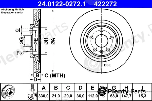 ATE 24.0122-0272.1 — Brake Disc