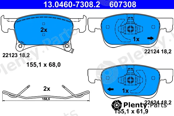 ATE 13.0460-7308.2 — Brake Pad Set, disc brake