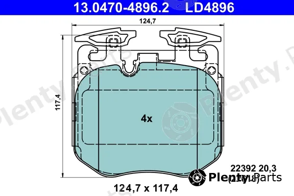 ATE 13.0470-4896.2 — Brake Pad Set, disc brake ATE Ceramic