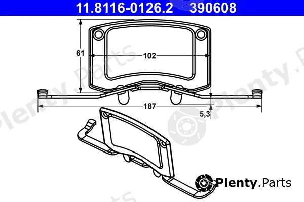 ATE 11.8116-0126.2 — Spring, brake caliper