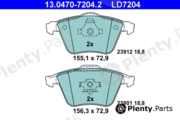 ATE 13.0470-7204.2 — Brake Pad Set, disc brake ATE Ceramic