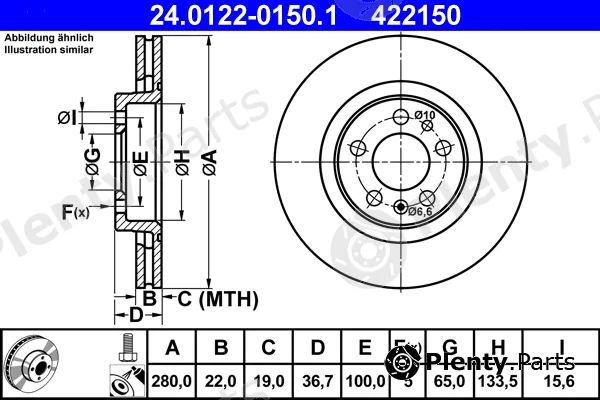 ATE 24.0122-0150.1 — Brake Disc