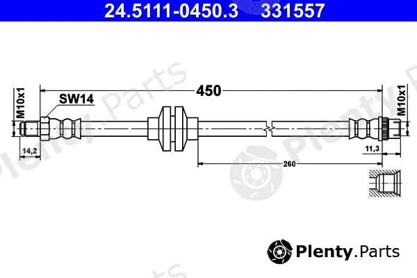 ATE 24.5111-0450.3 — Brake Hose