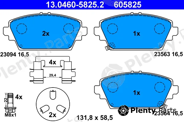 ATE 13.0460-5825.2 — Brake Pad Set, disc brake
