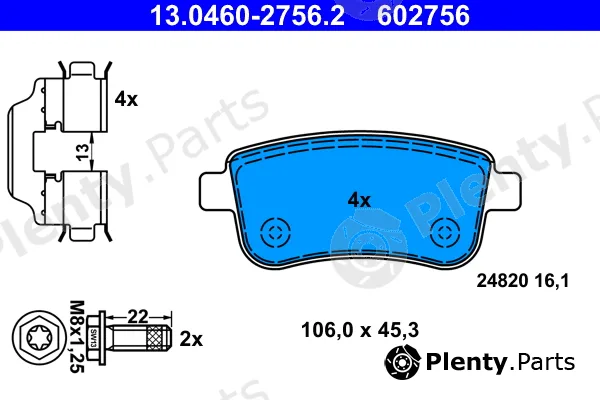 ATE 13.0460-2756.2 — Brake Pad Set, disc brake