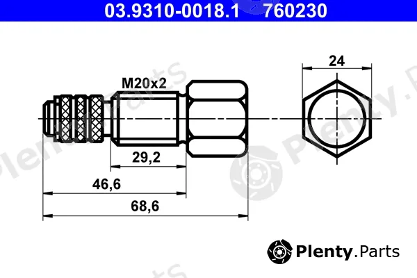 ATE 03.9310-0018.1 — Spindle Screw, flaring tool