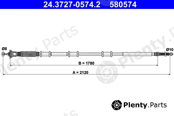 ATE 24.3727-0574.2 — Cable Pull, parking brake