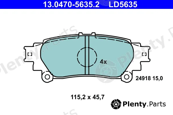 ATE 13.0470-5635.2 — Brake Pad Set, disc brake ATE Ceramic