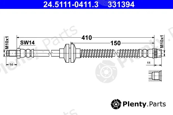 ATE 24.5111-0411.3 — Brake Hose