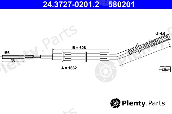 ATE 24.3727-0201.2 — Cable Pull, parking brake