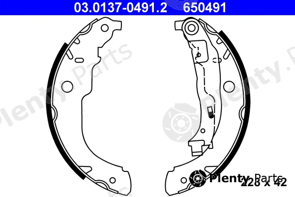 ATE 03.0137-0491.2 — Brake Shoe Set