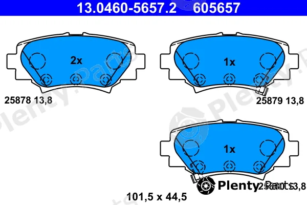 ATE 13.0460-5657.2 — Brake Pad Set, disc brake