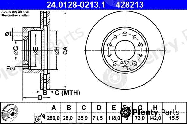 ATE 24.0128-0213.1 — Brake Disc