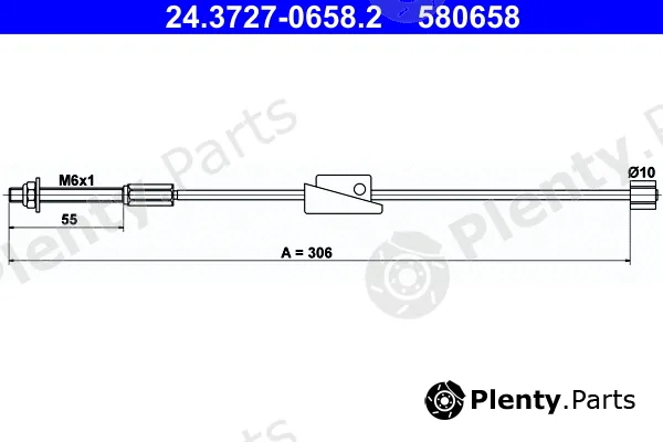ATE 24.3727-0658.2 — Cable Pull, parking brake