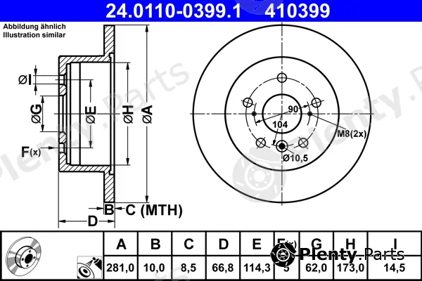 ATE 24.0110-0399.1 — Brake Disc