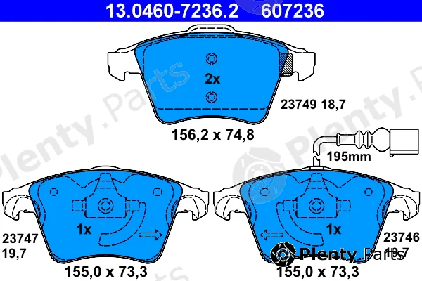 ATE 13.0460-7236.2 — Brake Pad Set, disc brake