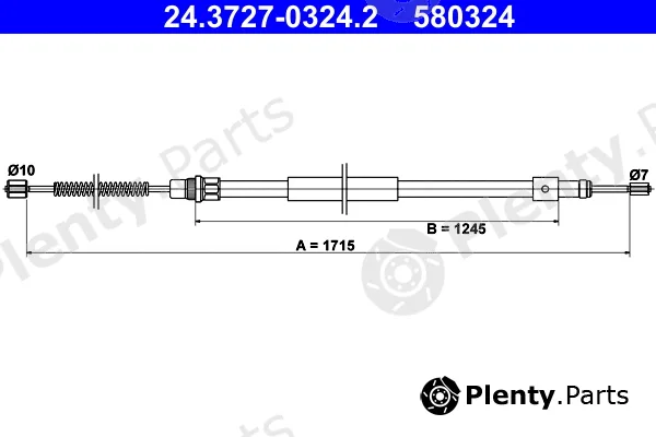ATE 24.3727-0324.2 — Cable Pull, parking brake