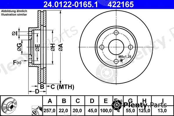 ATE 24.0122-0165.1 — Brake Disc