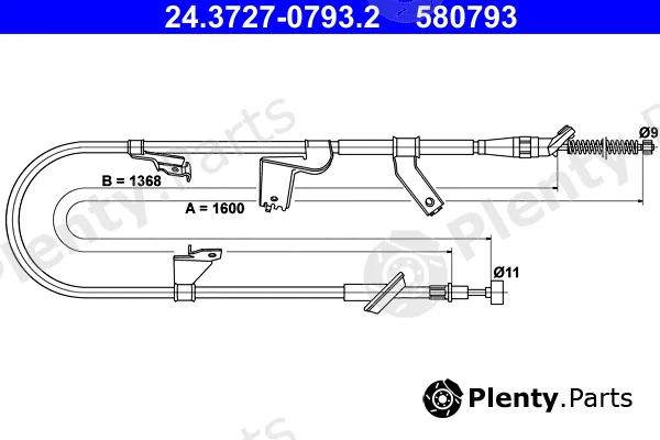 ATE 24.3727-0793.2 — Cable Pull, parking brake