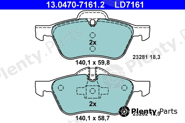 ATE 13.0470-7161.2 — Brake Pad Set, disc brake ATE Ceramic