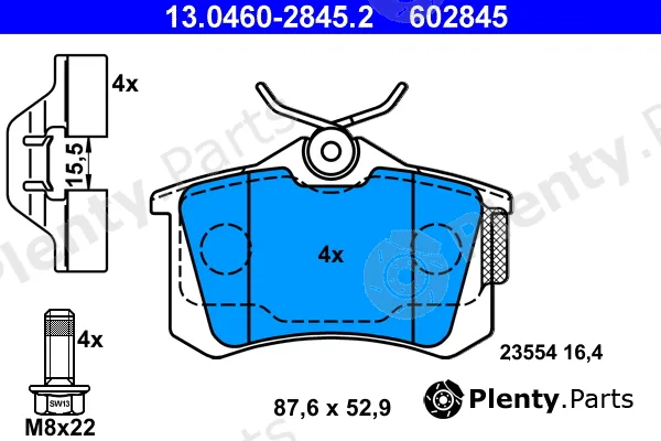 ATE 13.0460-2845.2 — Brake Pad Set, disc brake