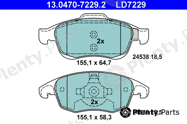 ATE 13.0470-7229.2 — Brake Pad Set, disc brake ATE Ceramic