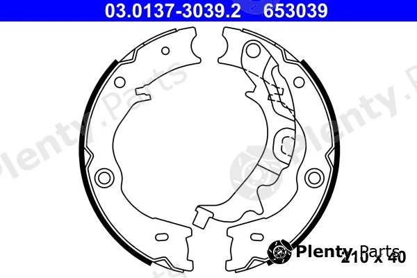 ATE 03.0137-3039.2 — Brake Shoe Set, parking brake