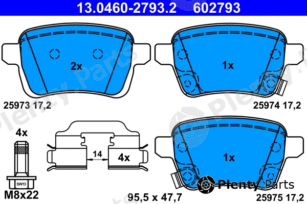 ATE 13.0460-2793.2 — Brake Pad Set, disc brake