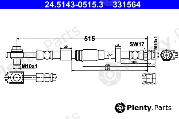 ATE 24.5143-0515.3 — Brake Hose