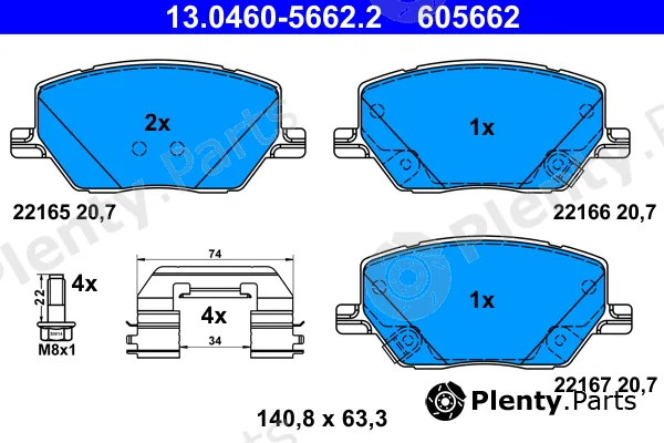 ATE 13.0460-5662.2 — Brake Pad Set, disc brake