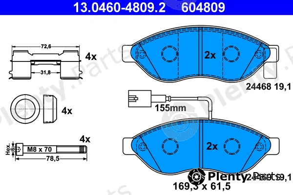 ATE 13.0460-4809.2 — Brake Pad Set, disc brake