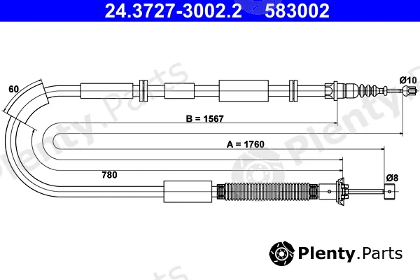 ATE 24.3727-3002.2 — Cable Pull, parking brake