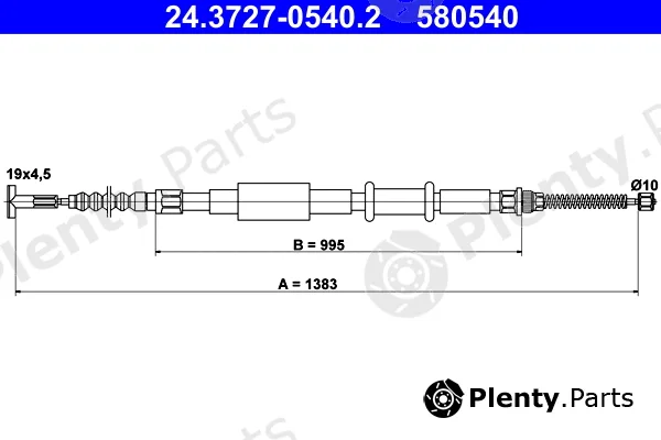 ATE 24.3727-0540.2 — Cable Pull, parking brake
