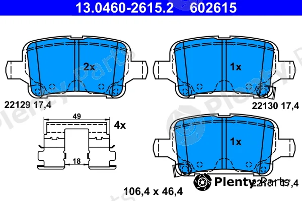 ATE 13.0460-2615.2 — Brake Pad Set, disc brake