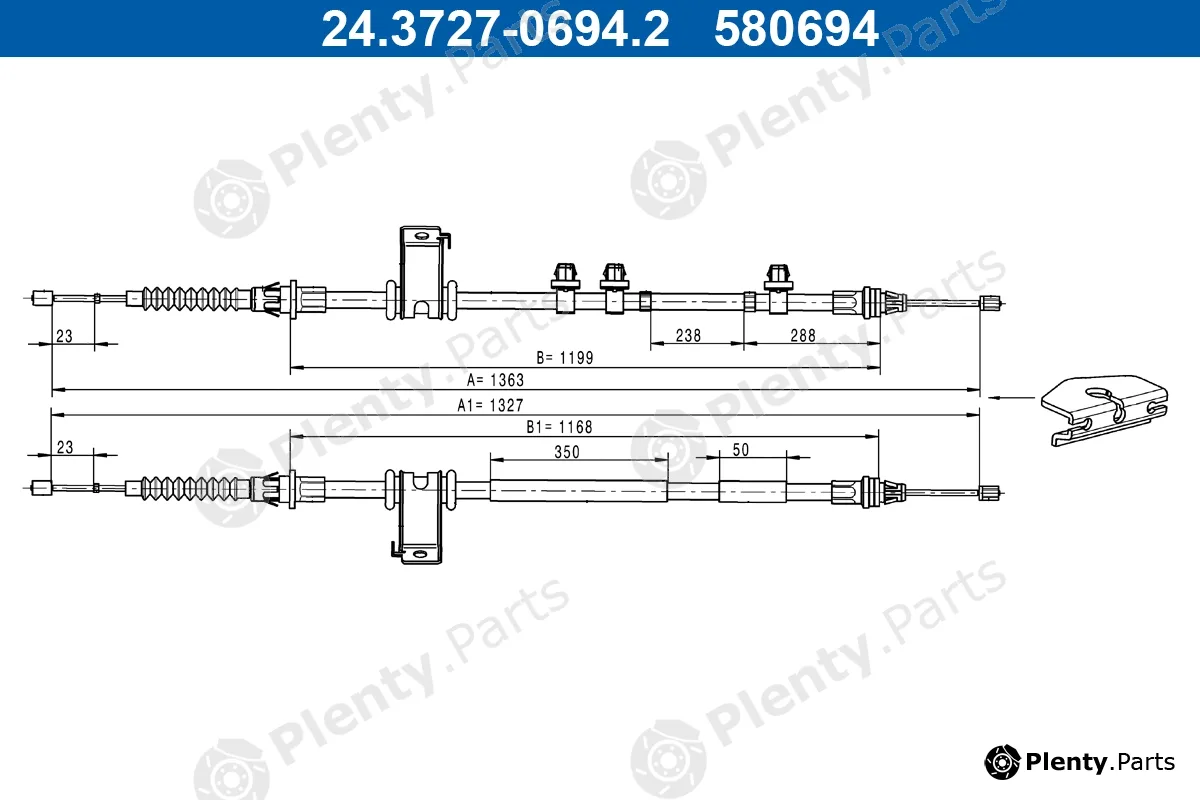 ATE 24.3727-0694.2 — Cable Pull, parking brake