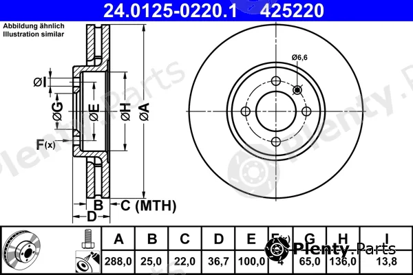 ATE 24.0125-0220.1 — Brake Disc