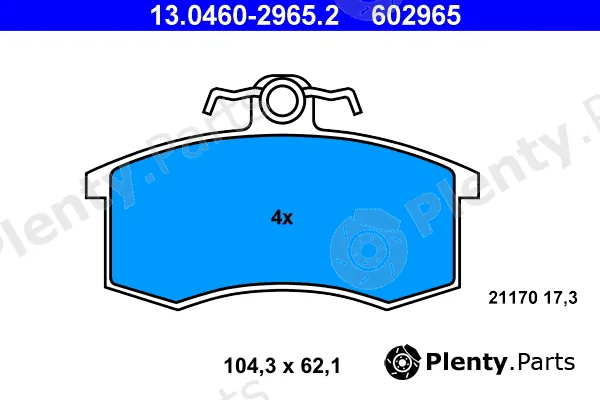 ATE 13.0460-2965.2 — Brake Pad Set, disc brake
