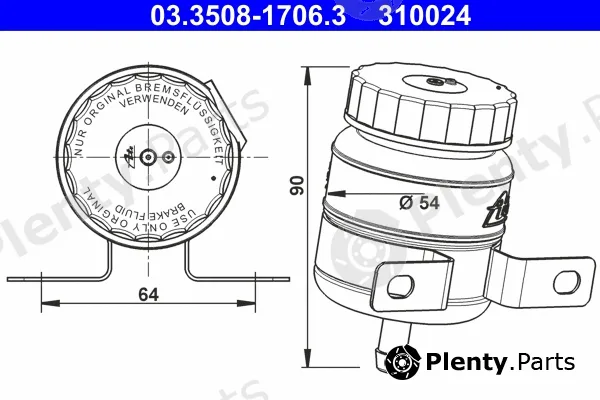 ATE 03.3508-1706.3 — Expansion Tank, brake fluid